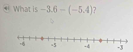 What is -3.6-(-5.4) ?