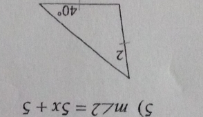 m∠ 2=5x+5