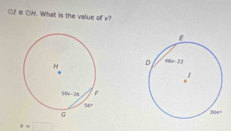 odot I≌ odot H. What is the value of v?
v=□