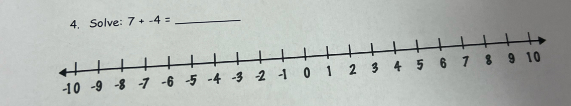 Solve: 7+-4= _