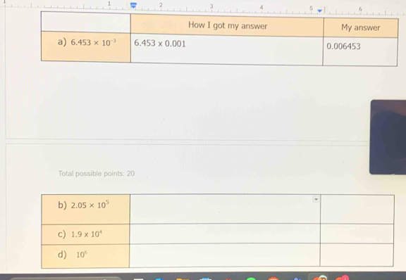 1 2 3 4 5
Total possible points: 20