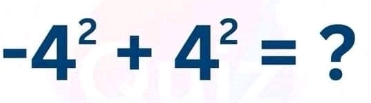 -4^2+4^2= ?