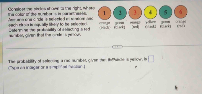 Solved: Consider the circles shown to the right, where the color of the ...
