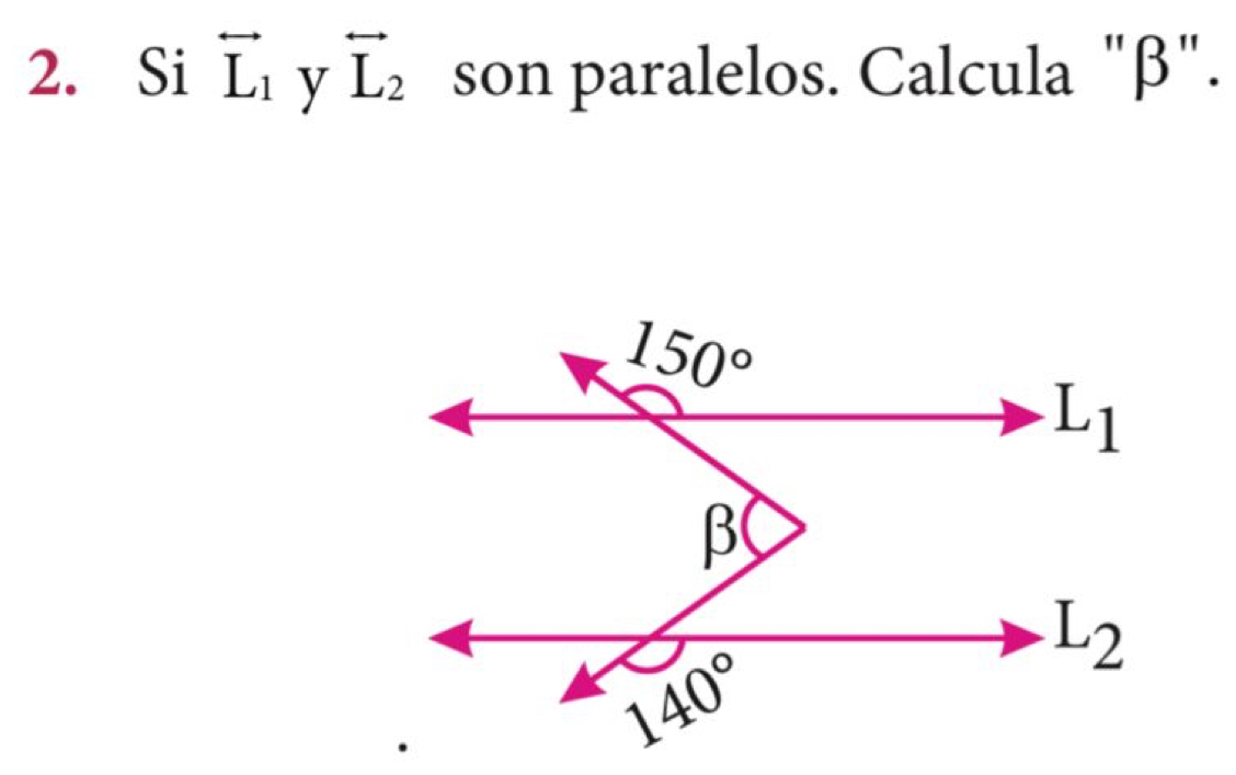 Si vector L_1 y vector L_2 son paralelos. Calcula "β".