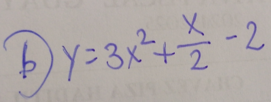 y=3x^2+ x/2 -2