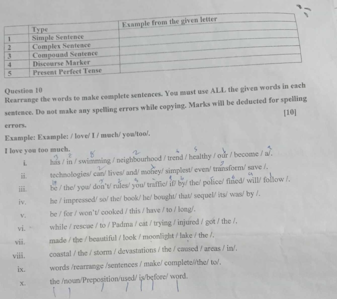Solved: Rearrange the words to make complete sentences. You must use ...