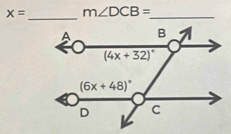 x=
m∠ DCB=
_
_