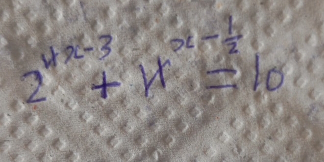 2^(4x-3)+x^(x^2)- 1/2 =10