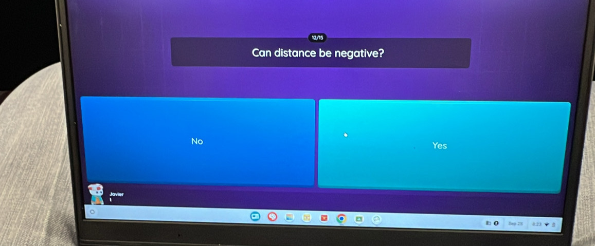 Can distance be negative?
No
Yes
Sep 25