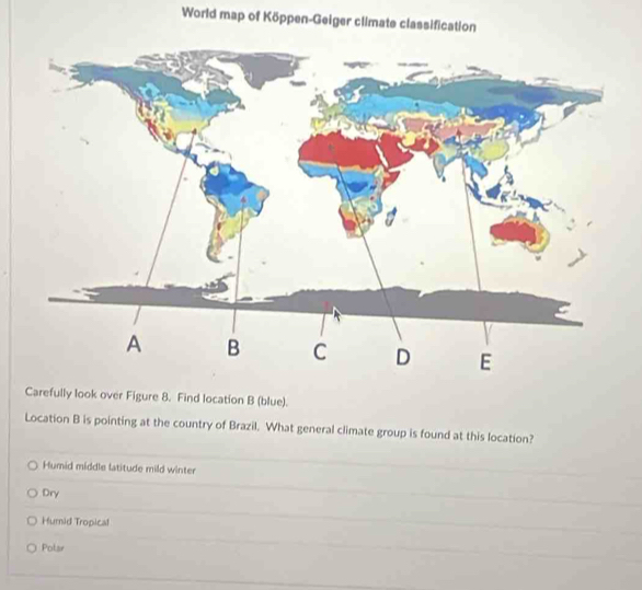 Solved: World map of Köppen-Geiger climate classification Carefully ...