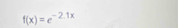 f(x)=e^(-2.1x)