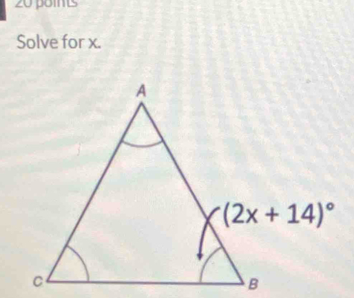 poins
Solve for x.