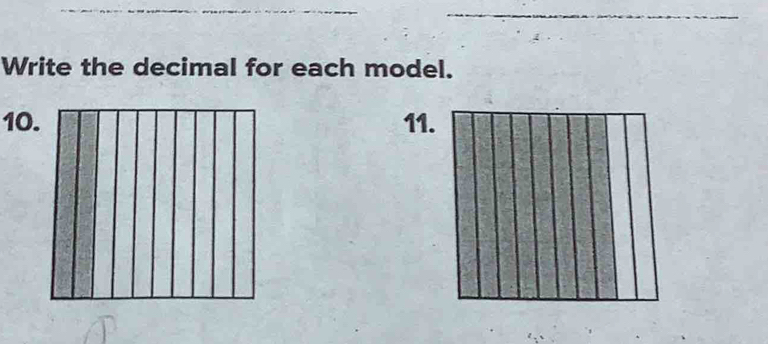 Write the decimal for each model. 
1011.