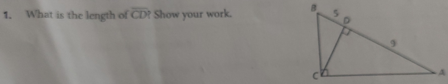 What is the length of overline CD ? Show your work.