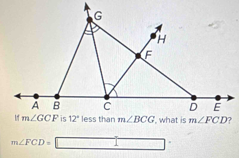 m∠ FCD=□°