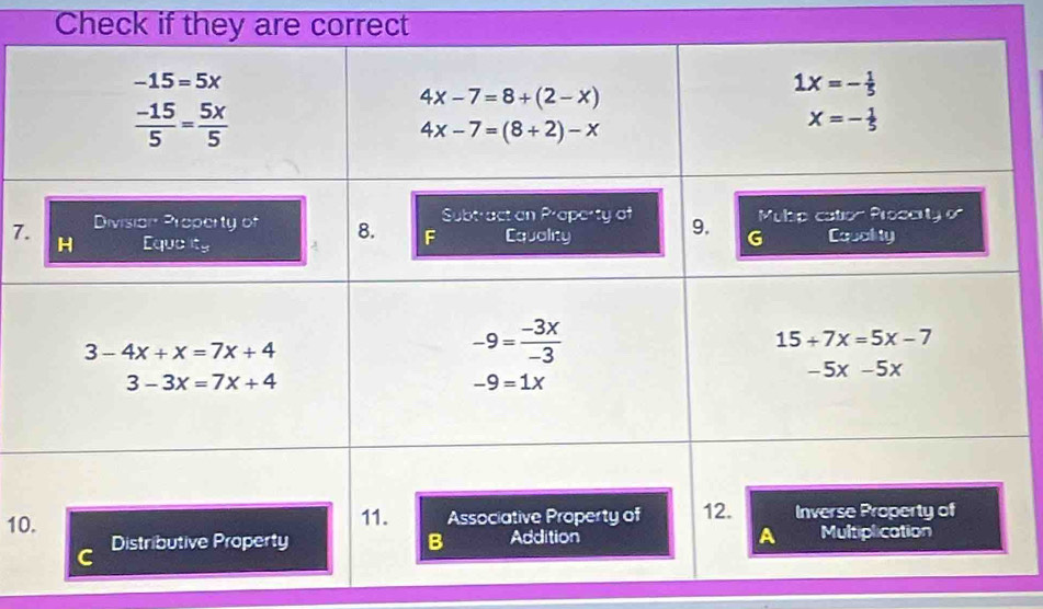 Check if they are correct
7
10