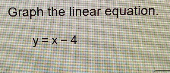 Graph the linear equation.
y=x-4