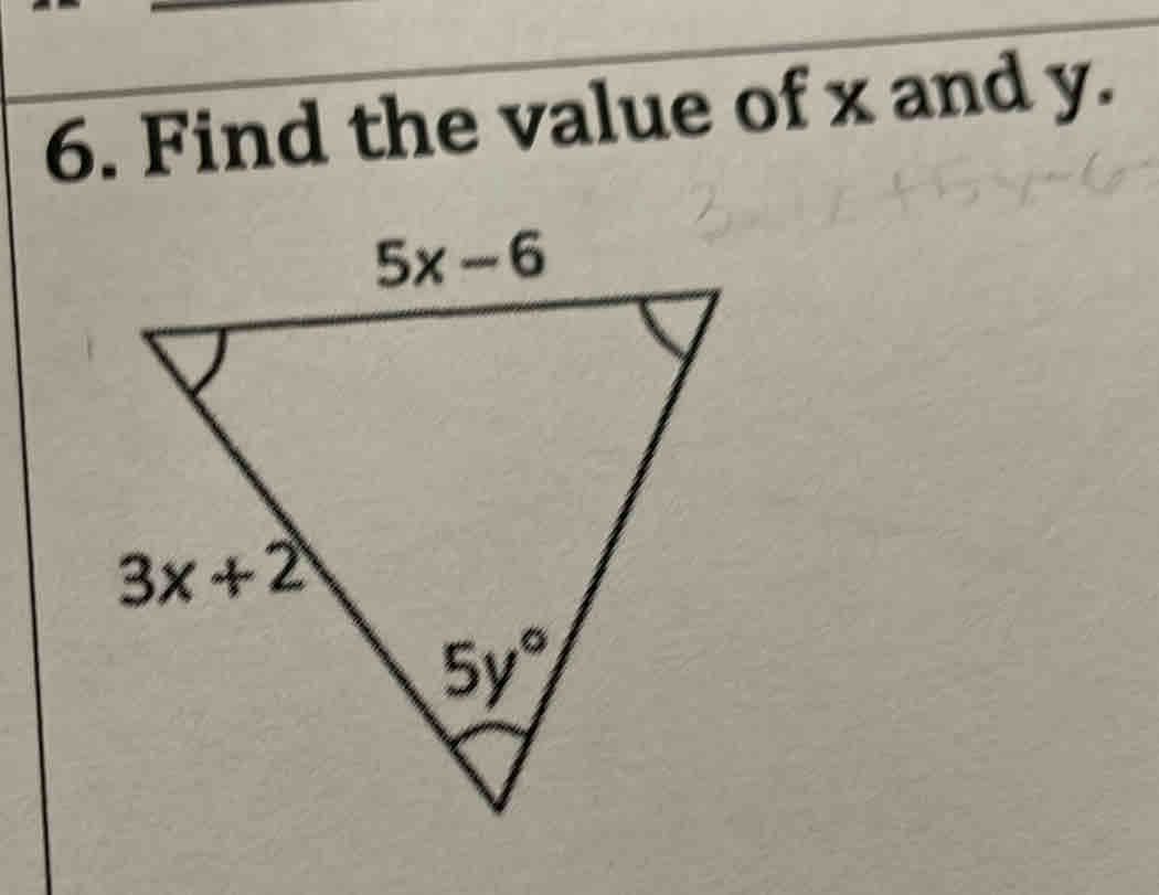 Find the value of x and y.