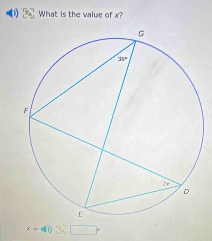 What is the value of x?
x= =(1) □°