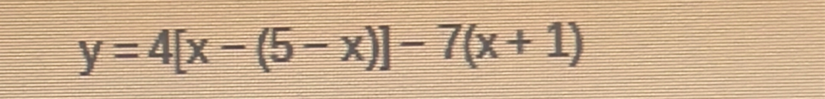 y=4[x-(5-x)]-7(x+1)