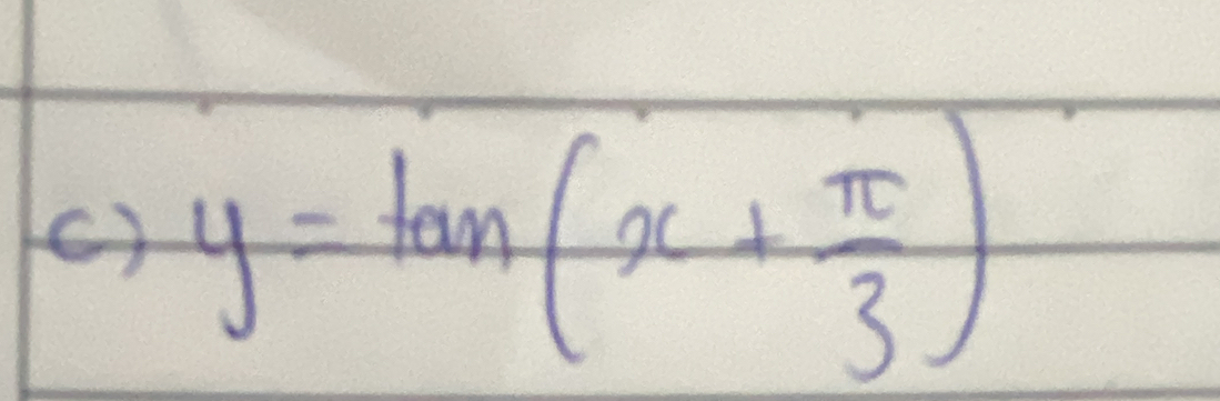 y=tan (x+ π /3 )