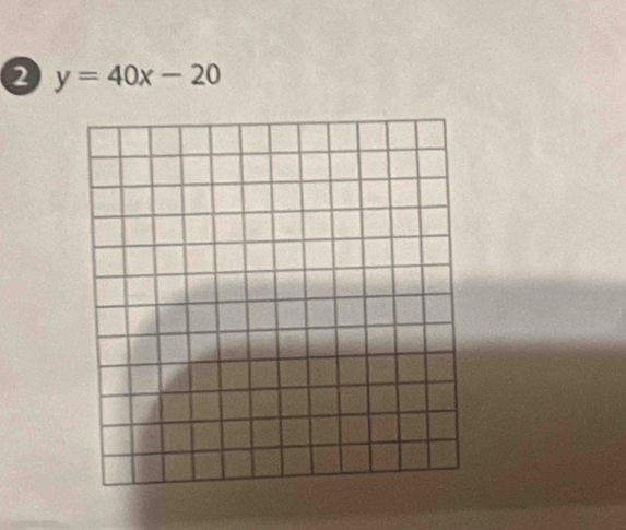 ② y=40x-20