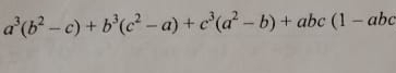 a^3(b^2-c)+b^3(c^2-a)+c^3(a^2-b)+abc(1-abc