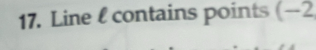 Line l contains points (-2