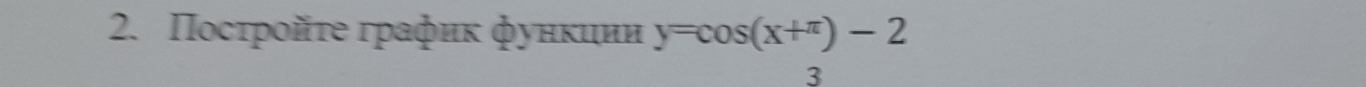 Ποсτροйτе графиκ фунκιии y=cos (x+π )-2
3