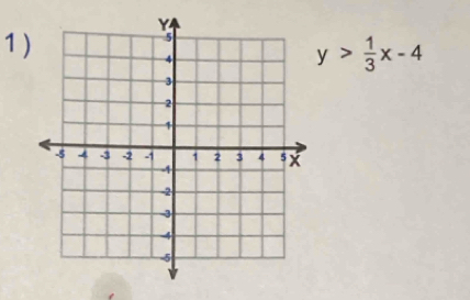 y> 1/3 x-4