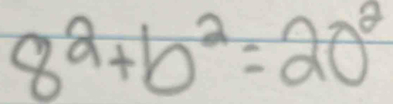 8^2+b^2=20^2