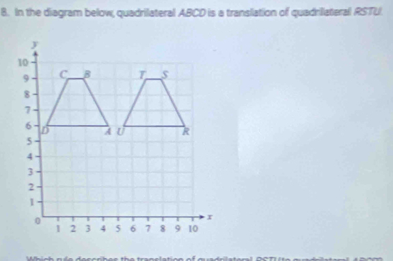 Solved: In the diagram below, quadrilateral ABCD is a translation of ...