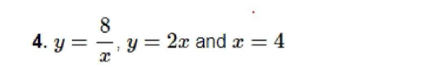 y= 8/x , y=2x and x=4