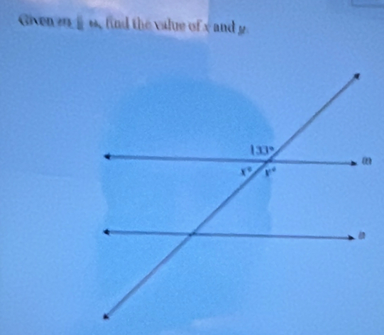 Given e  u, find the value of x and y