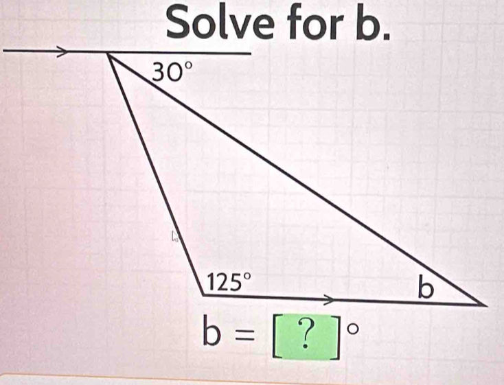 Solve for b.
b= ? |^circ 