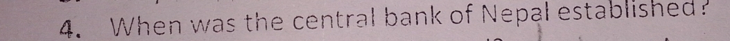 When was the central bank of Nepal established?