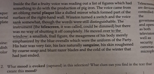 Solved: Inside the flat a fruity voice was reading out a list of ...