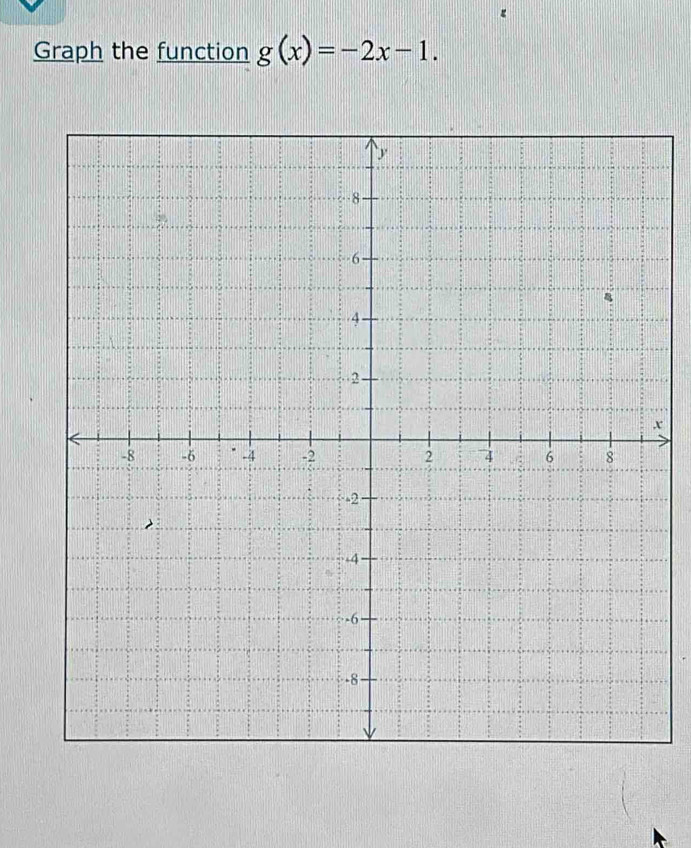 Graph the function g(x)=-2x-1.
x