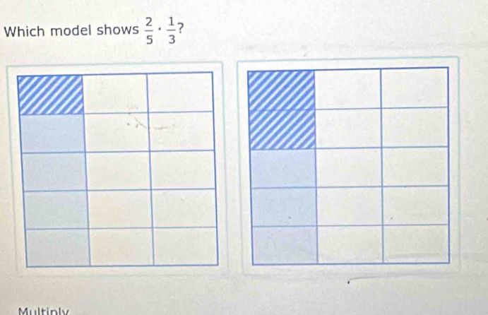 Which model shows  2/5 ·  1/3  7 
Multinly