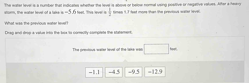 Solved: The water level is a number that indicates whether the level is ...
