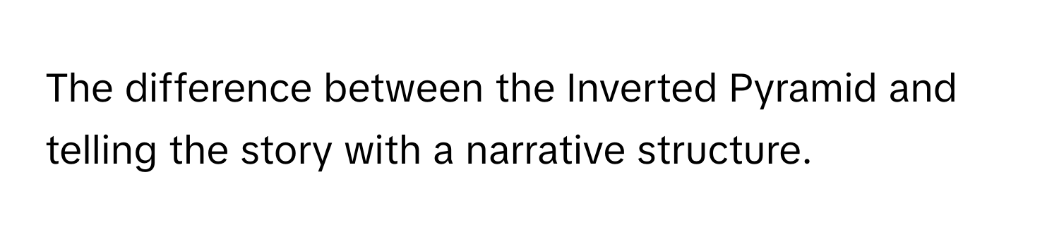 Solved: The difference between the Inverted Pyramid and telling the ...
