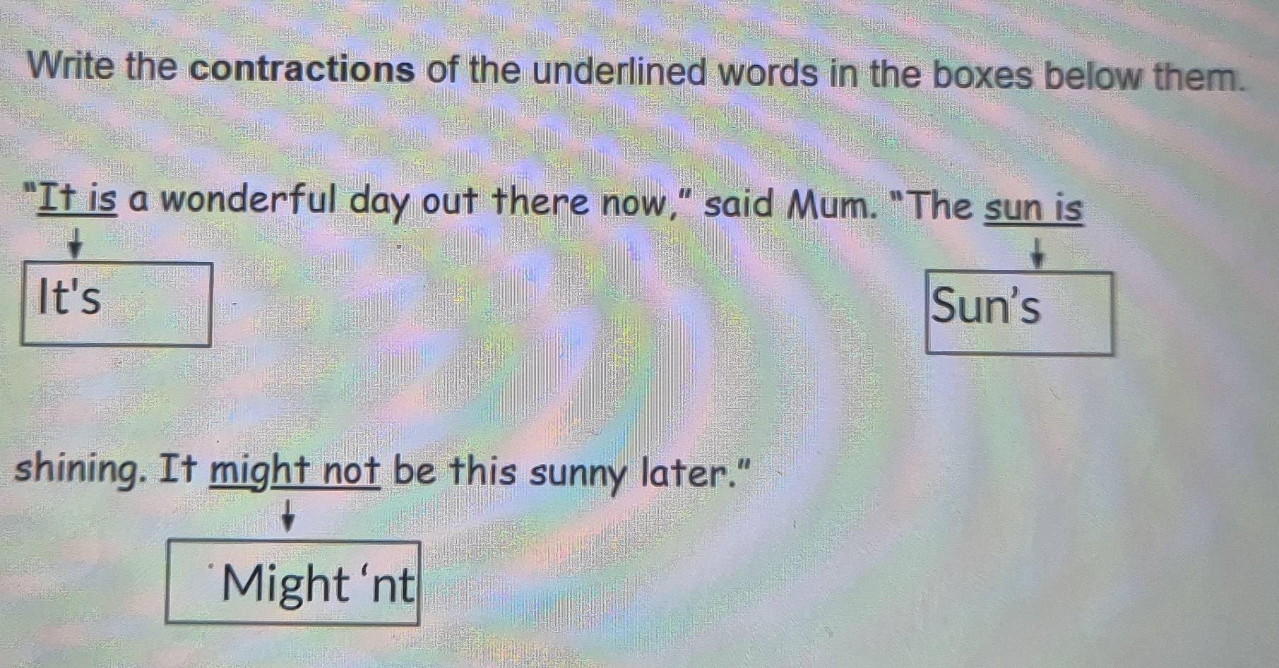 Solved: Write the contractions of the underlined words in the boxes ...