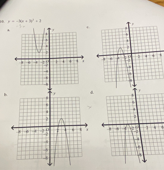 y=-3(x+3)^2+2
c. 
a.
8
b. 
. 
6