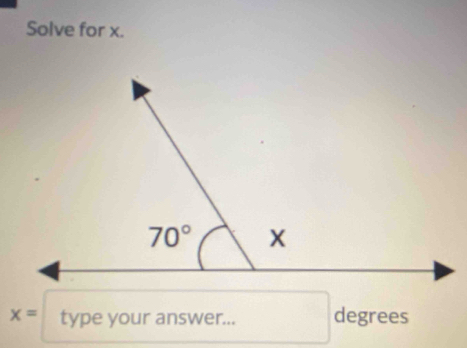 Solve for x.
x= type your answer... degrees