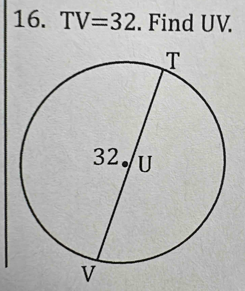 TV=32. Find UV.