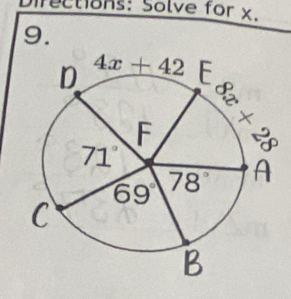 Difections: Solve for x.
9.