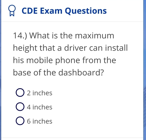 Solved: CDE Exam Questions 14.) What is the maximum height that a ...
