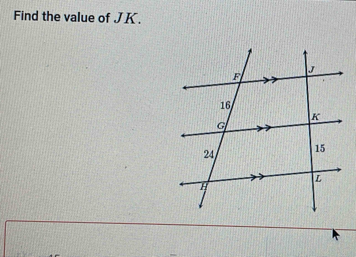 Find the value of JK.