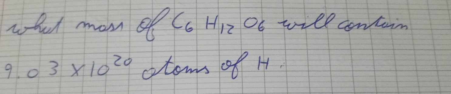 what mom of Co H_12 Of will contain
9.03* 10^(20) otems of H.