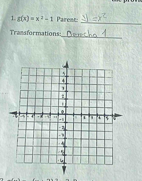 g(x)=x^2-1 Parent: 
_ 
Transformations: 
7